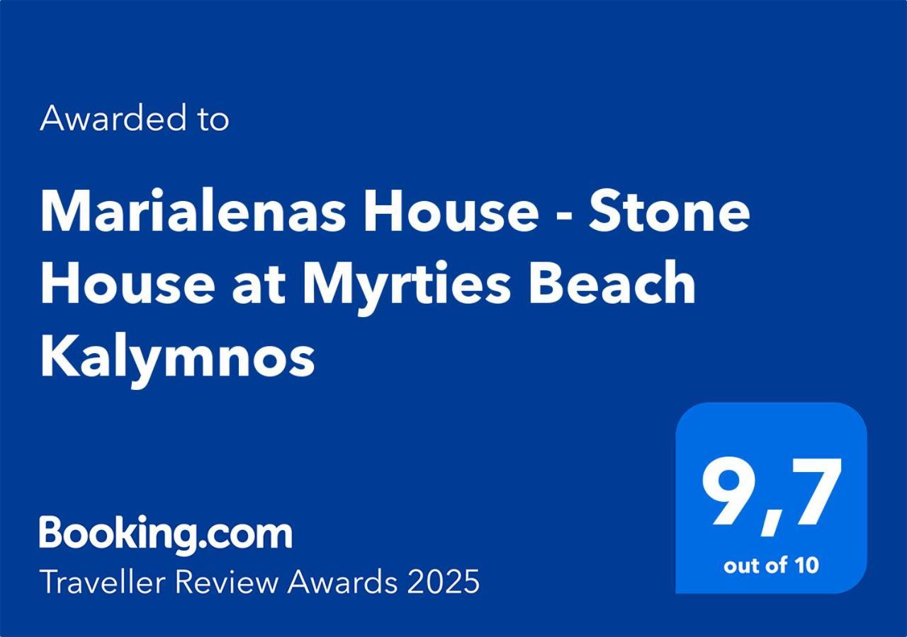 Marialenas House - Stone House At Myrties Beach Kalymnos Exterior foto